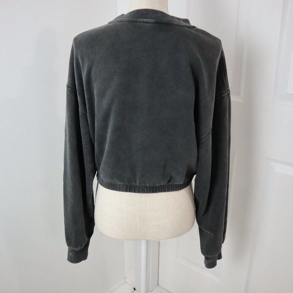 Divided HM Sweatshirt Womens Large Gray Cropped 80s Retro Car Racing Hi Speed - Picture 6 of 14